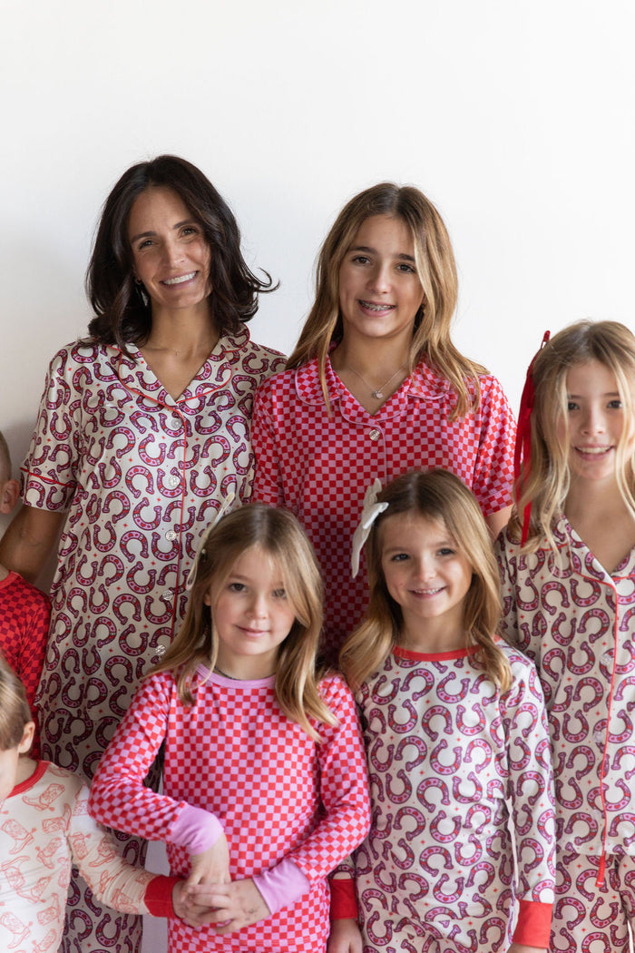 HORSESHOES | WOMEN'S BUTTON UP SHORT SLEEVE SET