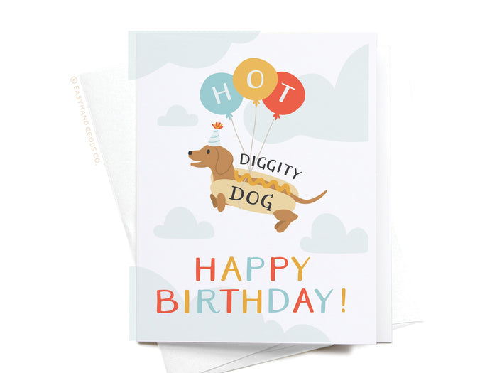 Hot Diggity Dog Greeting Card - Onderkast Studio
