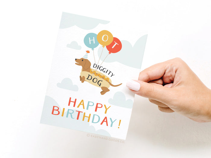 Hot Diggity Dog Greeting Card - Onderkast Studio