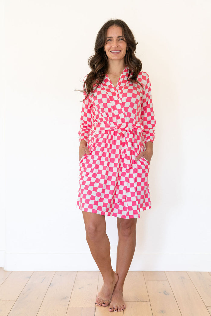 HOT PINK CHECKER | WOMEN'S ROBE