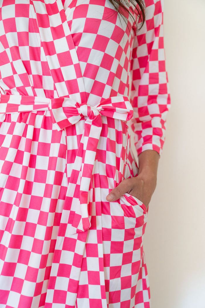 HOT PINK CHECKER | WOMEN'S ROBE