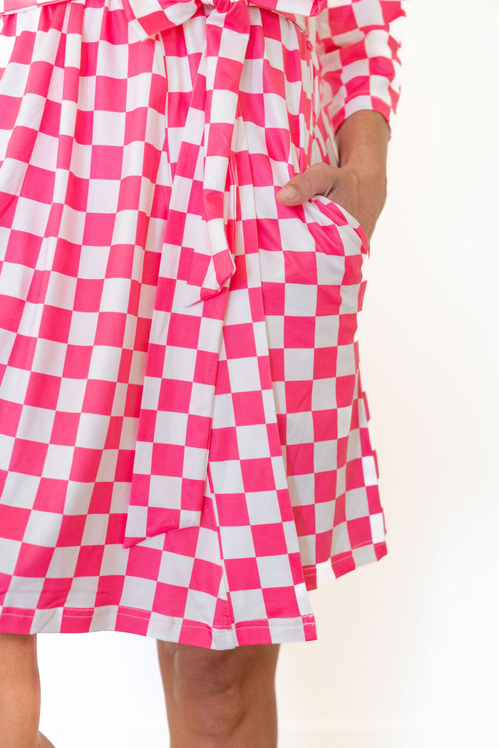 HOT PINK CHECKER | WOMEN'S ROBE