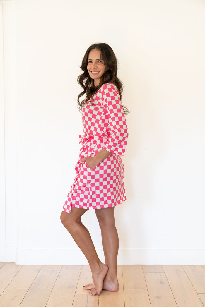 HOT PINK CHECKER | WOMEN'S ROBE