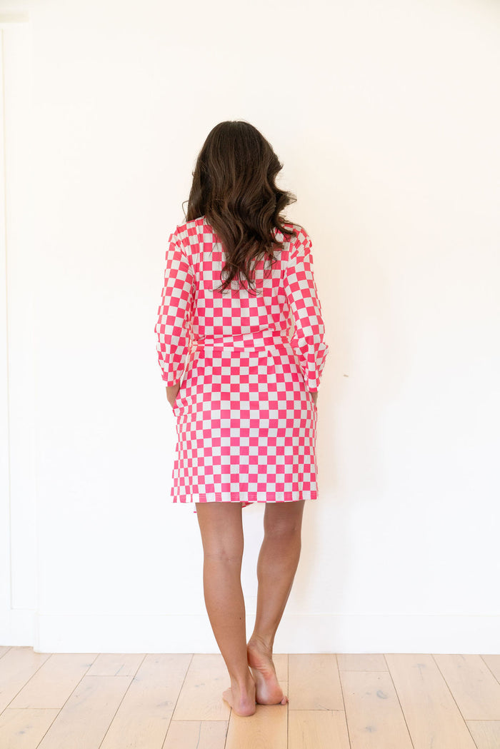 HOT PINK CHECKER | WOMEN'S ROBE