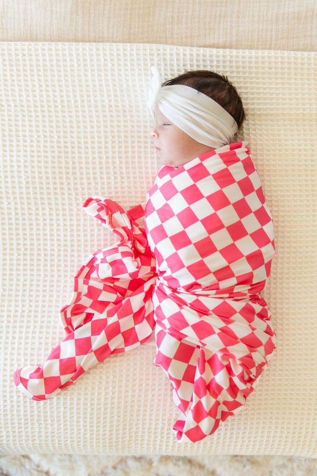 HOT PINK + WHITE CHECKER | SWADDLE