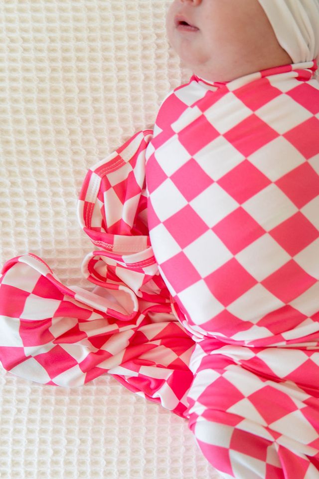 HOT PINK + WHITE CHECKER | SWADDLE