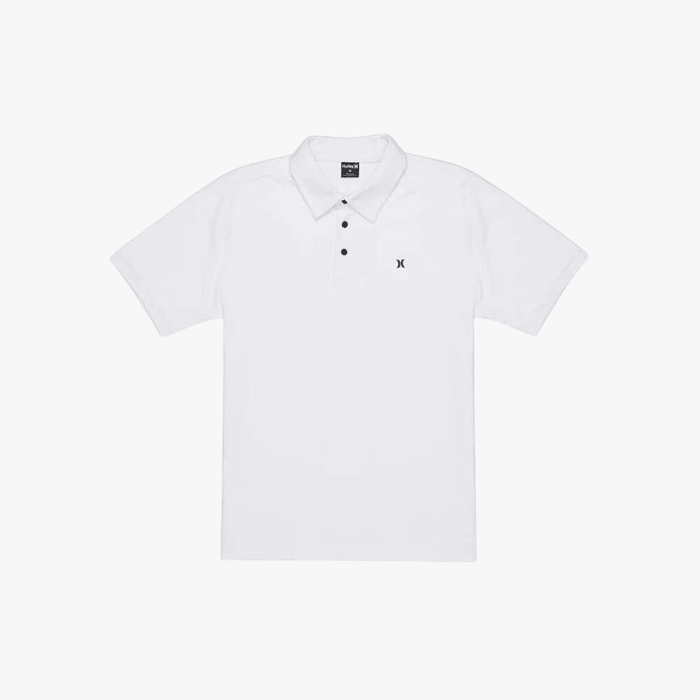 Hurley Mens Icon Slub Short Sleeve Polo Golfer White | Hurley