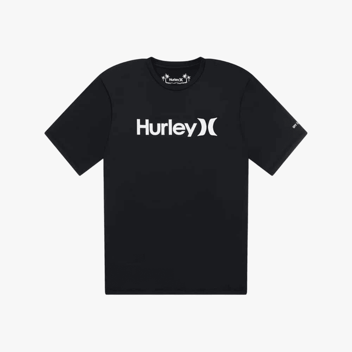 Hurley Mens One And Only Quickdry Rashguard Short Sleeve Rashvest H010 Black | Hurley