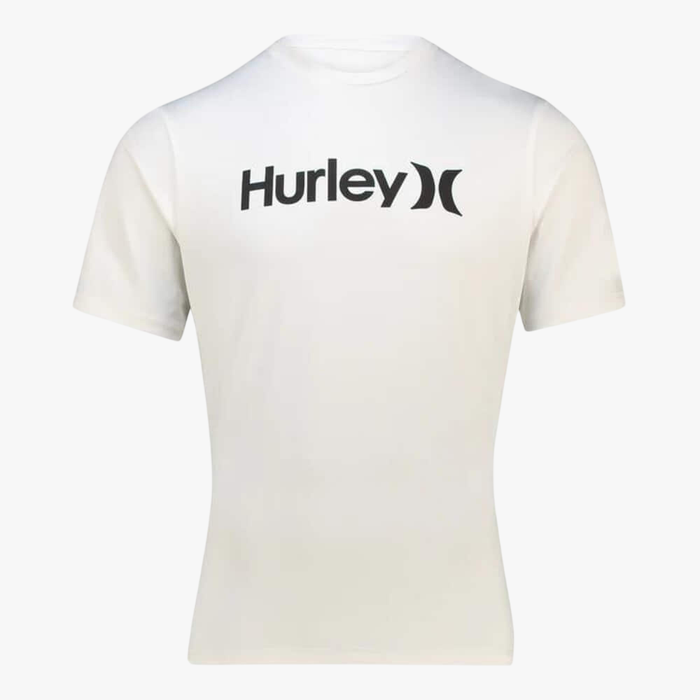 Hurley Mens One And Only Quickdry Rashguard Short Sleeve Rashvest H100 White | Hurley