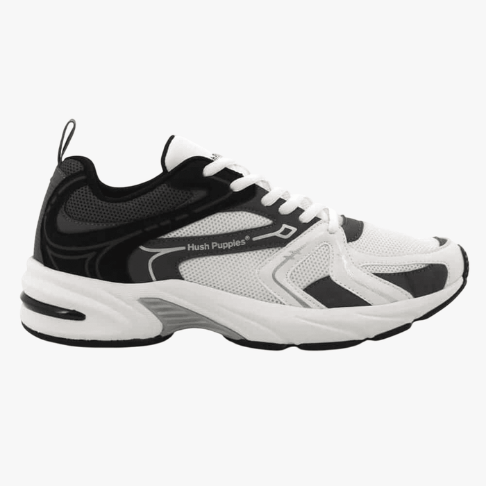 Hush Puppies Mens Wally Black White Grey Mesh Sneaker | Hush Puppies