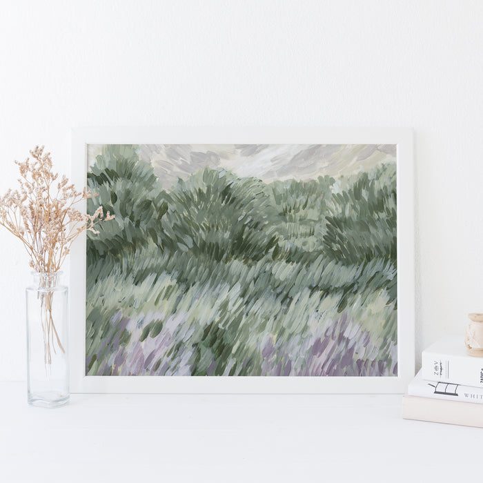 In the Brush - Landscape Countryside Farmhouse Painting by Jetty Home - Framed View 4