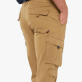 Jeep Mens Bolt Fixed Waistband Twill Cargo Pants Tan | Jeep