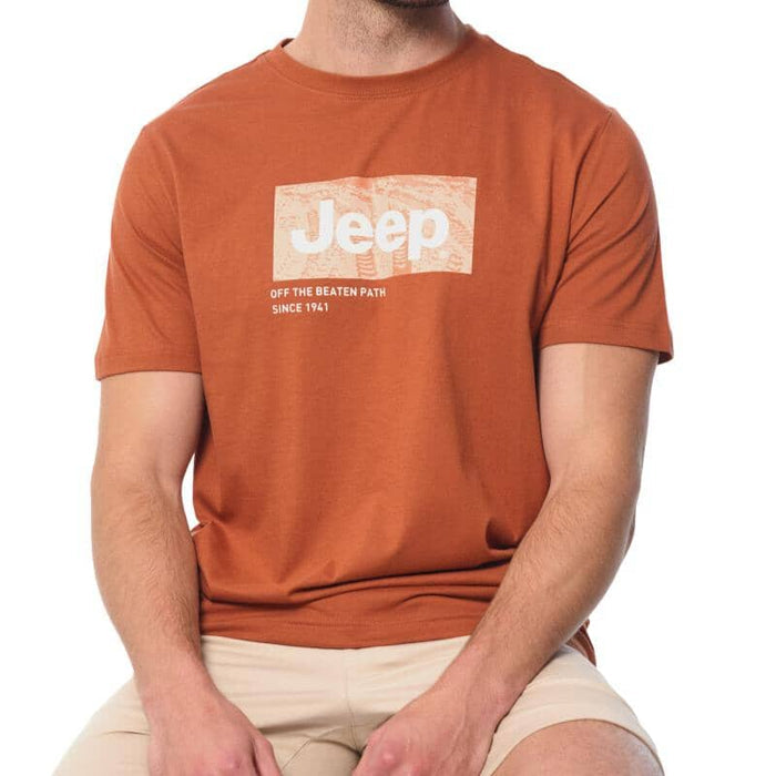 Jeep Mens Fashion Graphic Short Sleeve Tee Orange | Jeep