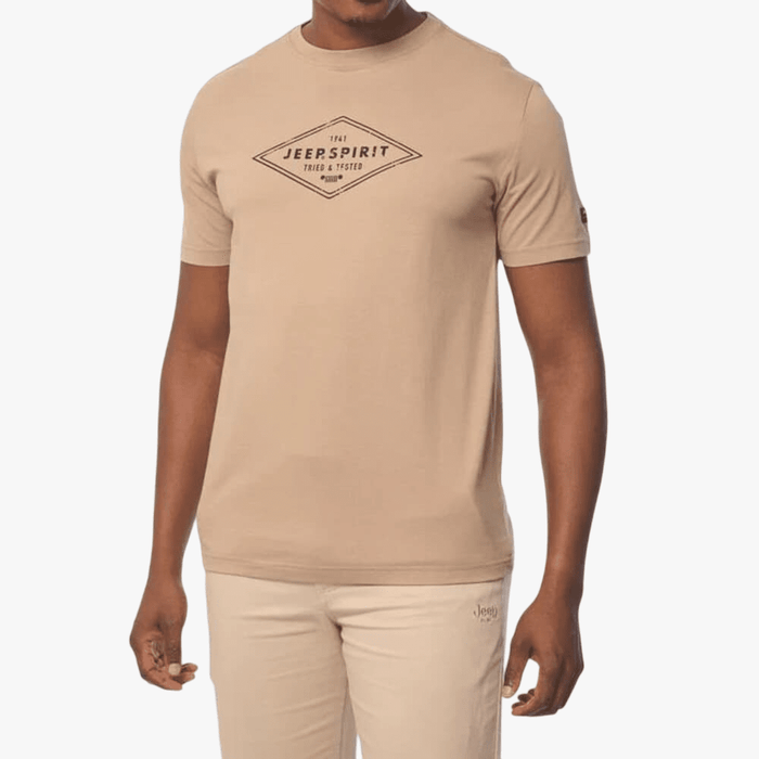 Jeep Mens Fashion Graphics Short Sleeve Tee Khaki | Jeep