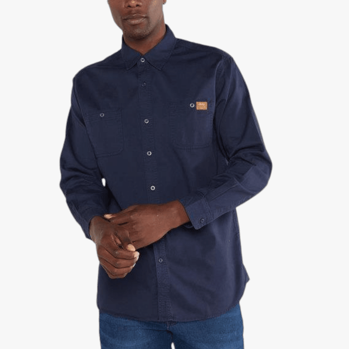 Jeep Mens Short Sleeve Workshirt French Navy | Jeep