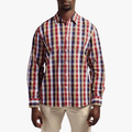 Jeep Mens Yd Check Long Sleeve Shirt Cranberry Juice Cobalt | Jeep