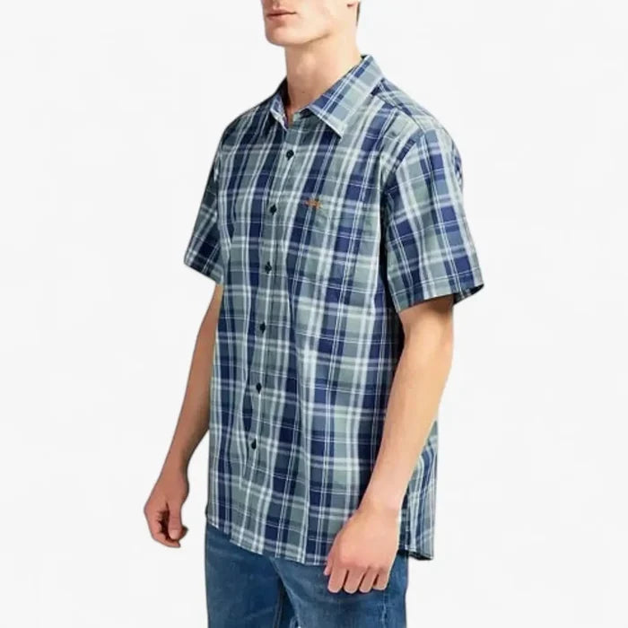 Jeep Mens Yd Check Short Sleeve Tee Multi Blue | Jeep