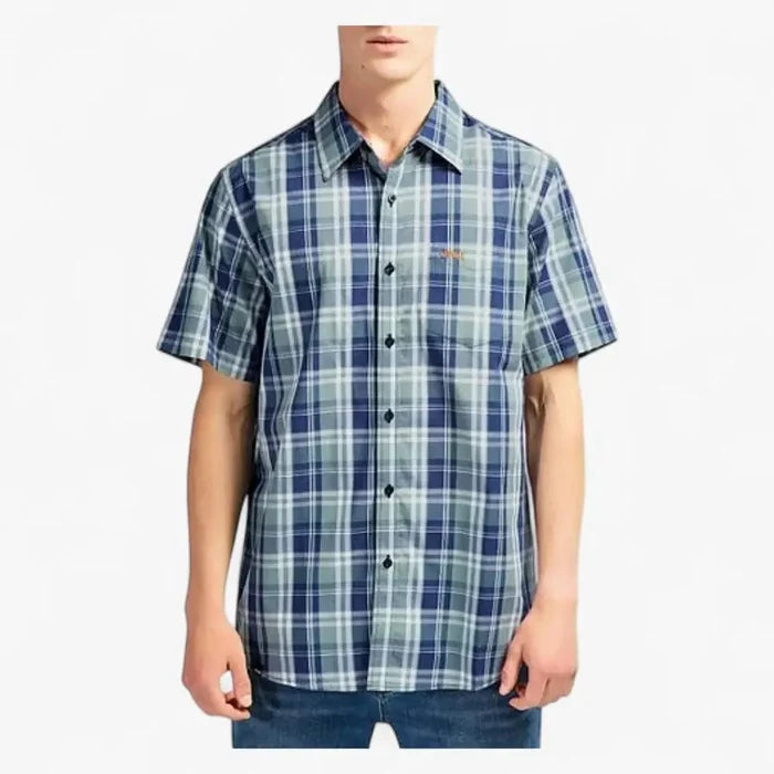 Jeep Mens Yd Check Short Sleeve Tee Multi Blue | Jeep