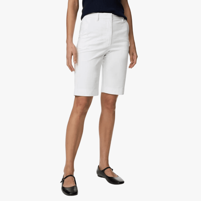 Jeep Womens High Wasited Shorts White | Jeep