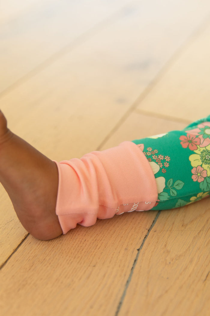 KELLY GREEN + PINK RETRO DAISIES | NEW* SHORT SLEEVE ZIPPER ONE PIECE