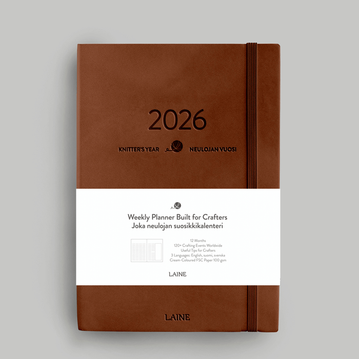 Laine Knitter's Year 2026 Weekly Planner - Brown 6429810960078 | Accessories at Michigan Fine Yarns