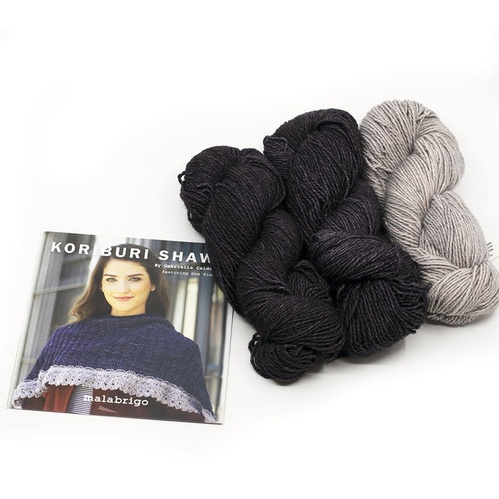 Malabrigo Koriburi Shawl Kit -69 - Pearl Ten / 36 - Pearl 87494954 | Kits at Michigan Fine Yarns