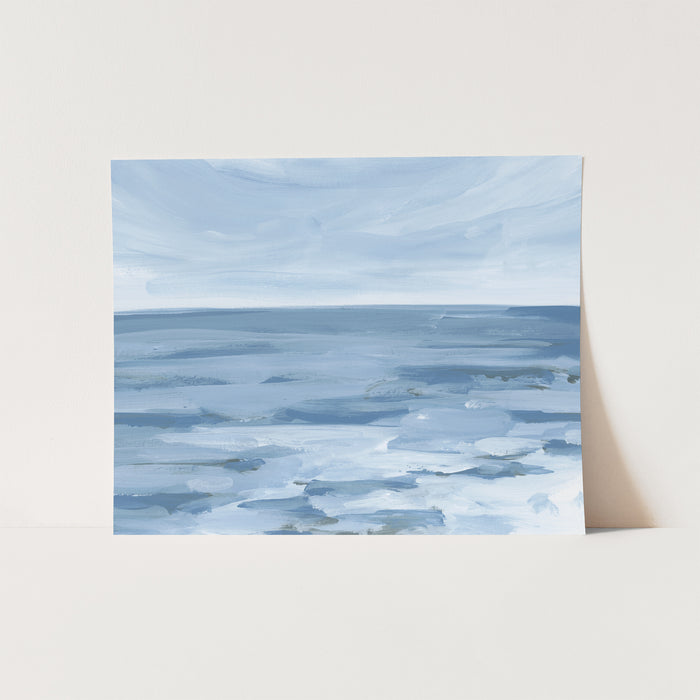 "Lapping Ocean Water" Blue Beach Painting - Art Print or Canvas - Jetty Home