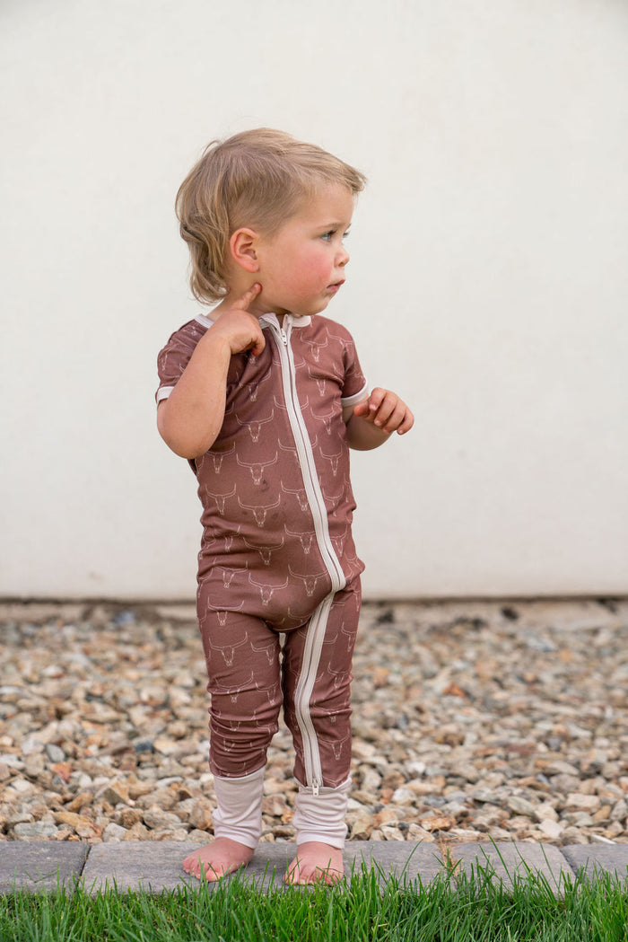 LONGHORNS | SHORT SLEEVE ZIPPER ONE PIECE