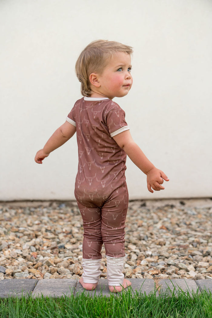 LONGHORNS | SHORT SLEEVE ZIPPER ONE PIECE