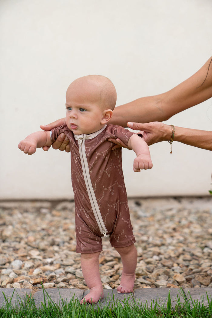 LONGHORNS | SHORT ZIPPER ONE PIECE