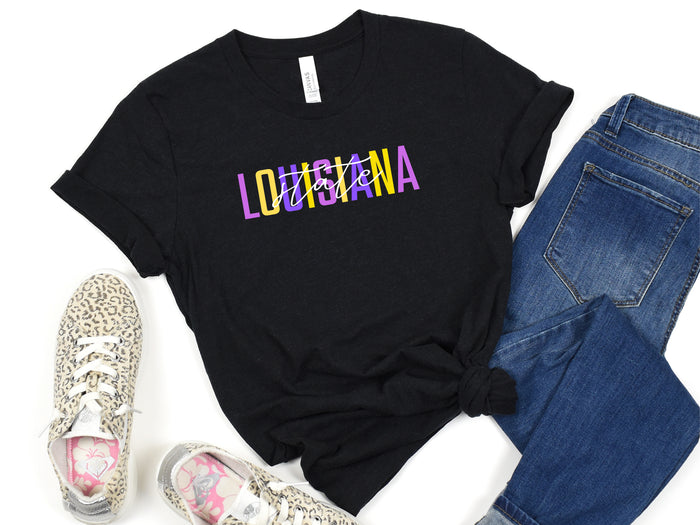 NolaCajun Louisiana State Tshirt Back View Louisiana Cajun State Spirit Gift