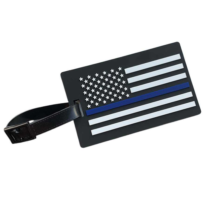 Luggage Tag - Thin Blue Line American Flag