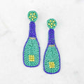 NolaCajun Mardi Gras Champagne Bottle Beaded Earrings Louisiana Mardi Gras Jewelry New Orleans