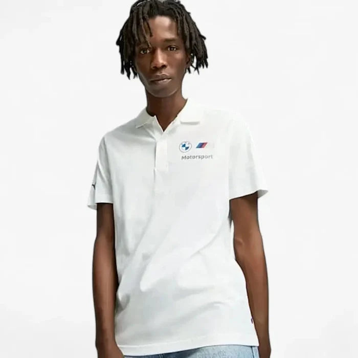Puma Mens Bmw Mms Ess Short Sleeve Polo Golfer White | Puma