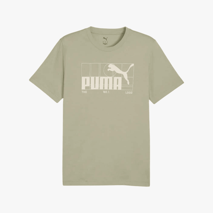 Puma Mens Graphic No 1 Logo Short Sleeve Tee Lux Army | Puma