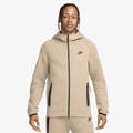 Nike Men's Tech Essentials Full Zip Fleece Hoodie, stone color, front view.