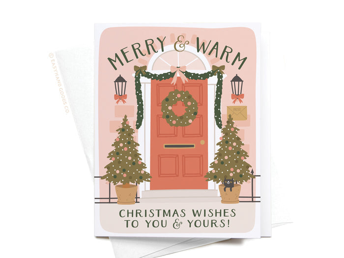 Merry & Warm Christmas Wishes Door Greeting Card
