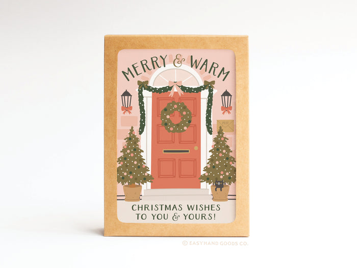 Merry & Warm Christmas Wishes Folded Greeting Note Set