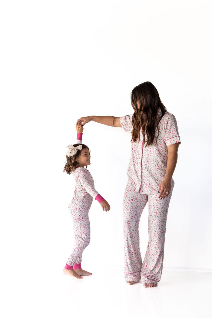 MINI BERRY FLORAL | WOMEN'S BUTTON UP SHORT SLEEVE SET