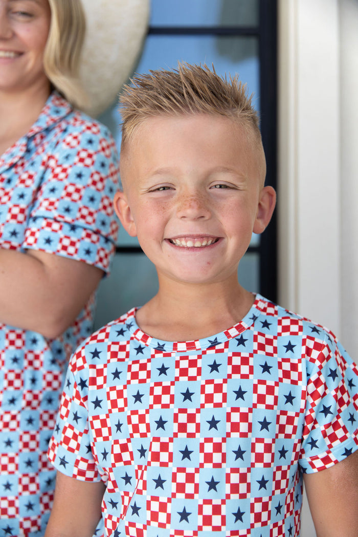 MINI CHECKERED STARS | SHORT SET