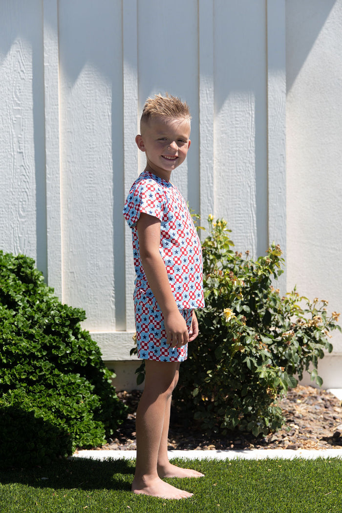 MINI CHECKERED STARS | SHORT SET