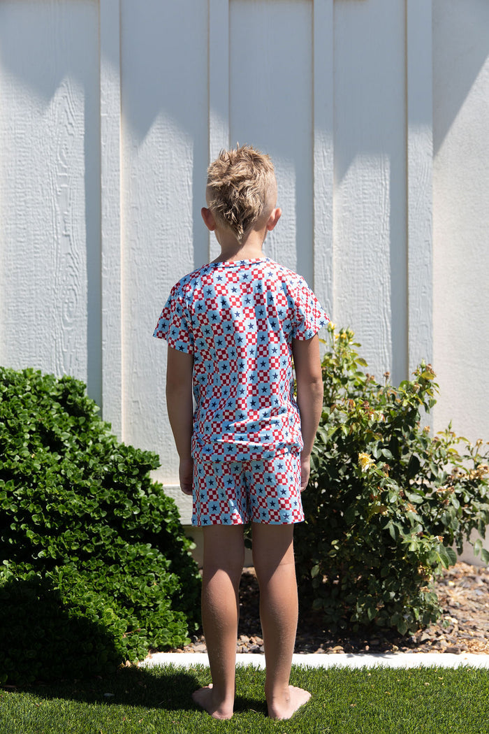 MINI CHECKERED STARS | SHORT SET