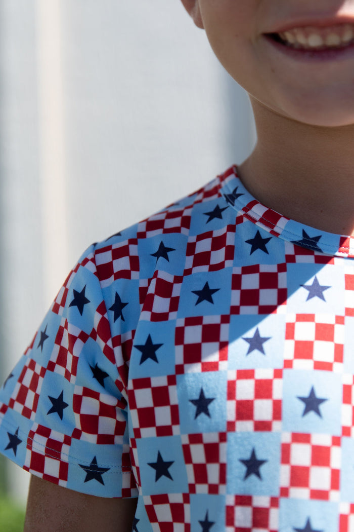 MINI CHECKERED STARS | SHORT SET