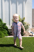 MINI CHECKERED STARS | SHORT ZIPPER ONE PIECE