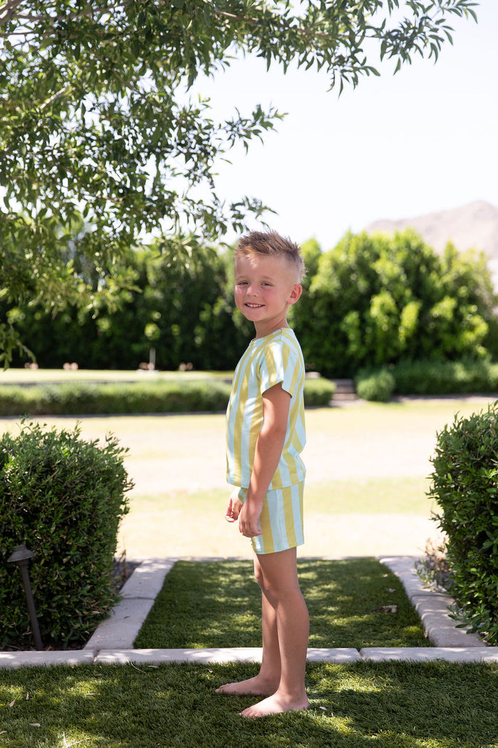 MINT + MUSTARD STRIPE | SHORT SET