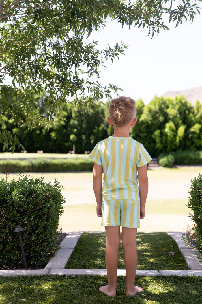 MINT + MUSTARD STRIPE | SHORT SET