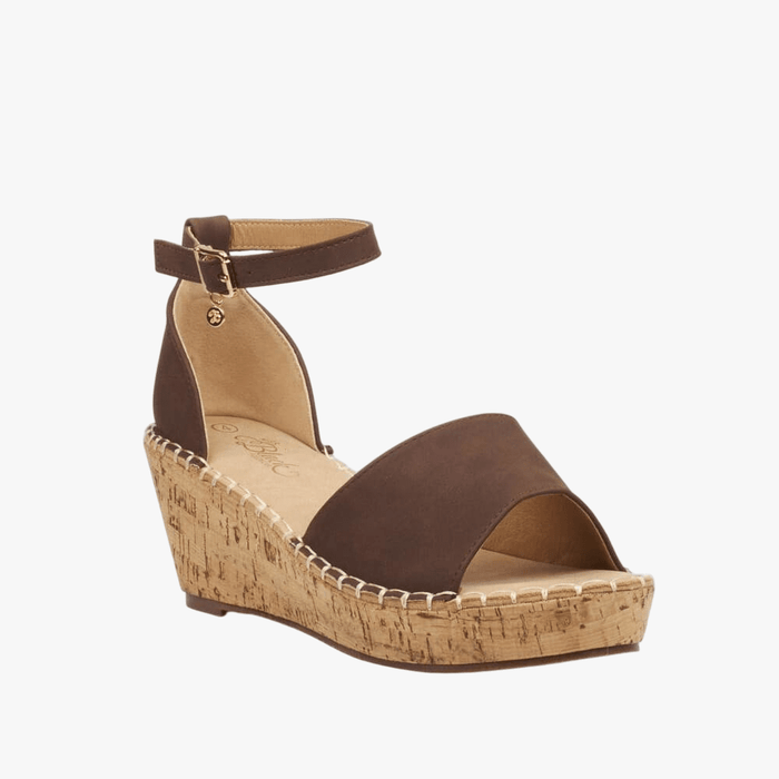 Miss Black Womens Jayda 5 Wedge Chocolate Sandal | Miss Black