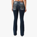 Miss Me Womens Western Spirit Mid Rise Bootleg Jeans Miss Me