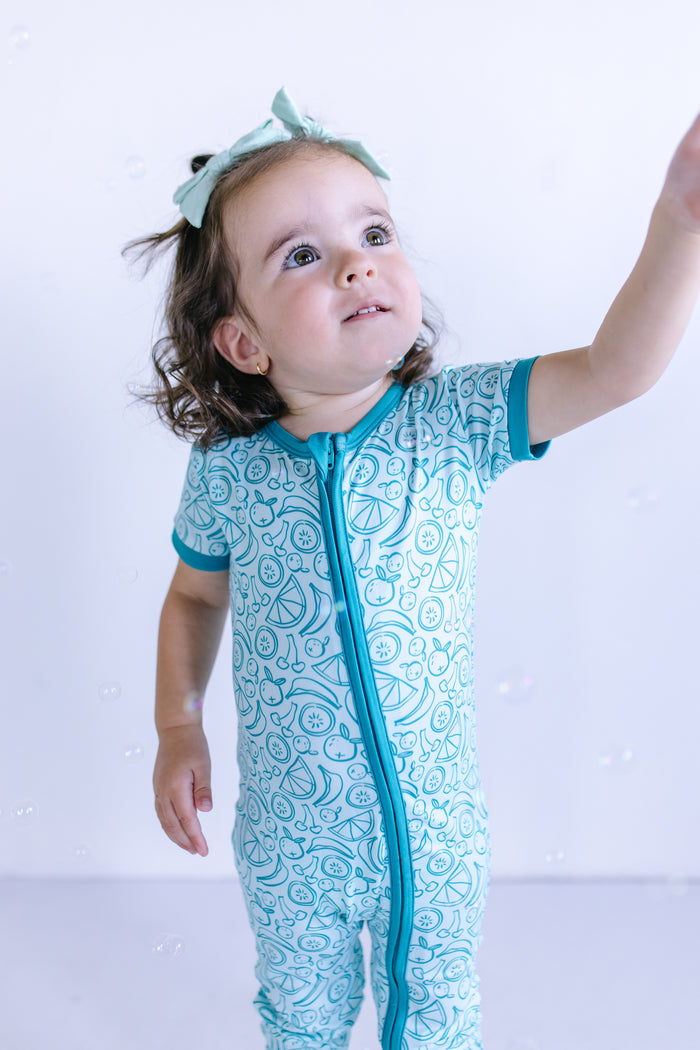 MIXED FRUITS | SHORT SLEEVE ZIPPER ONE PIECE
