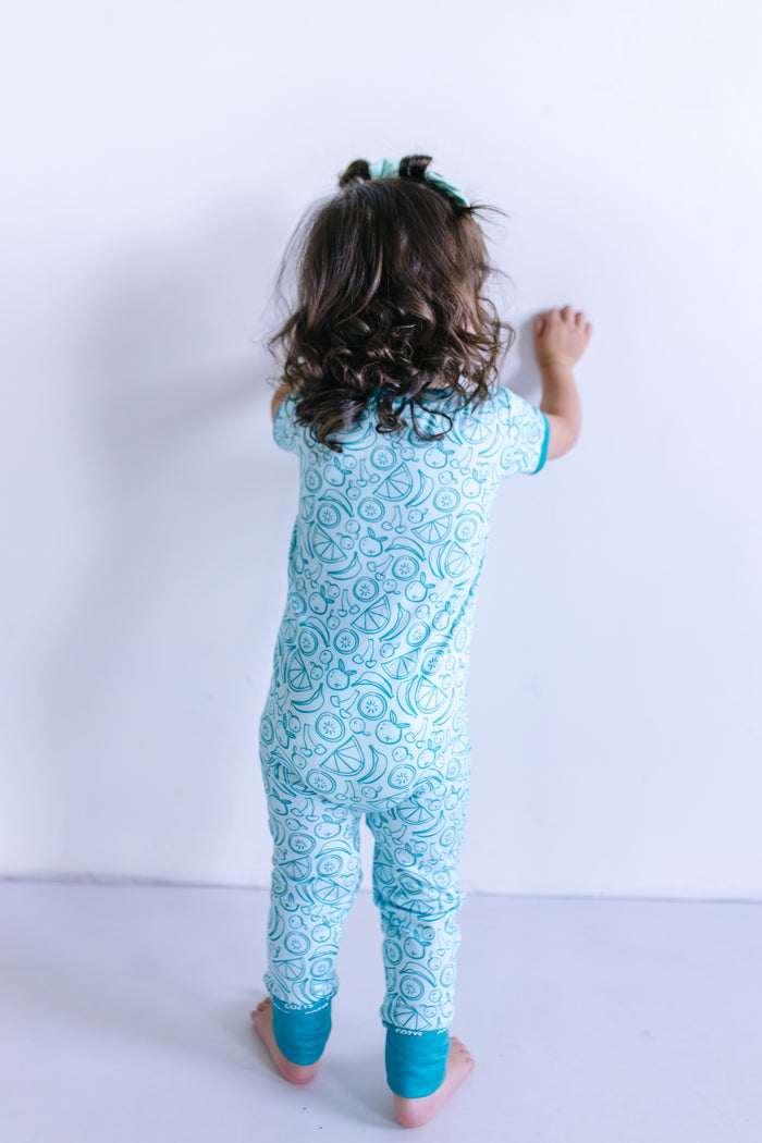 MIXED FRUITS | SHORT SLEEVE ZIPPER ONE PIECE